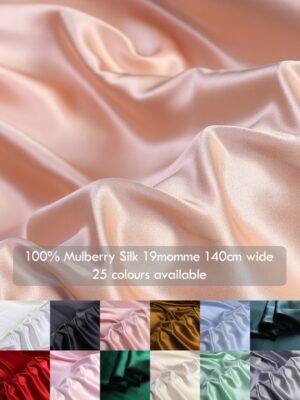 High Quality Natural Mulberry Silk 14 19 momme silk satin fabrics, 55″(140cm) 100% Mulberry Silk charmeuse for slip Dress
